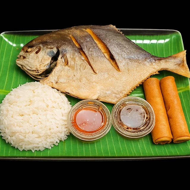 Fried Pompano Combo.