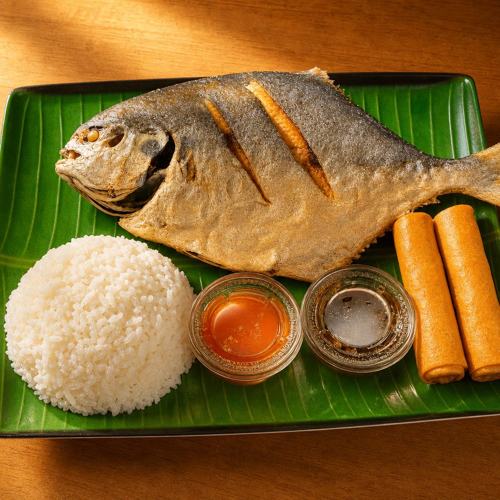Fried Pompano Combo.