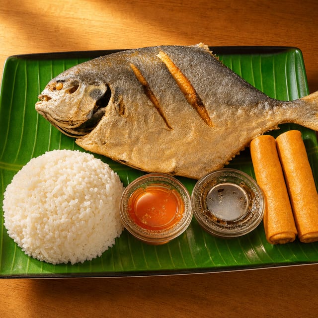 Fried Pompano Combo.