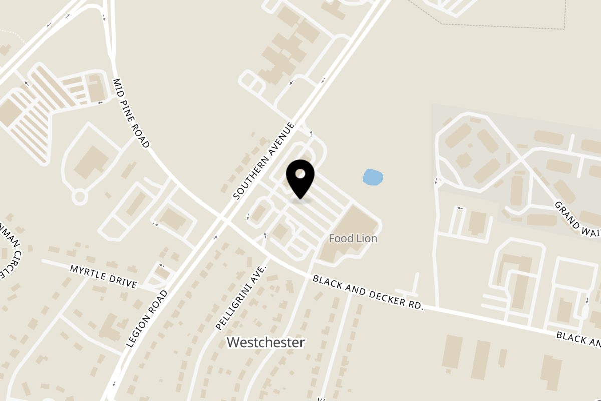 Map showing the location of Kusinera Filipino Cuisine on 3047 Legion Rd in Fayetteville